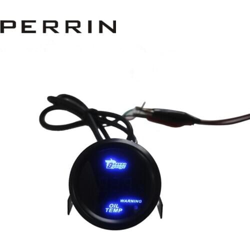 52mm Sunglassesl blue Light Digital Auto Car Oil temperature gauge Meter Warninr 100C Modified