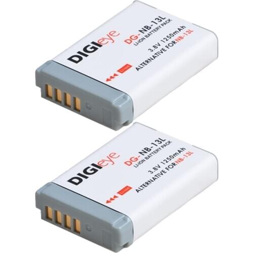 2Pcs 1250mAh NB-13L NB13L NB 13L Battery for Canon PowerShot G1X Mark III G5X G7X G7X Mark II G9X G9X Mark II SX620 SX720 HS