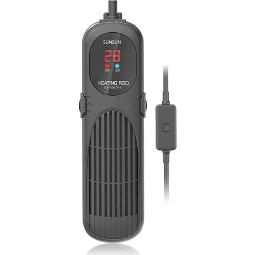 SUNSUN Aquarium Heater Submersible Fish Tank Adjustable Water Thermostat Heating Rods Temperature Control Supplies Black