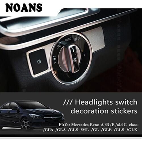 Aluminum Car Center Console Stickers For Mercedes W203 W204 W205 W211 A B C E Class GLE GLK GLA ML GL SLK GLS AMG Accessories