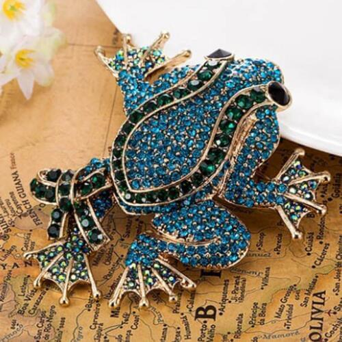Big Size Frog Brooches Brand Vintage Brooch Men Jewelry Fashion Rhinestone Broches Broaches Women Fine Wedding Pin Broche