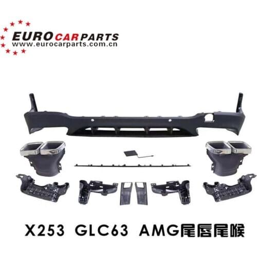 GLC CLASS X253 GLC300 GLC43 diffuser and exhaust pipes for C253 GLC300 GLC43 sedan to GLC63 style 2017 2016