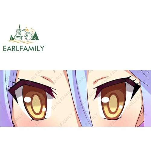 EARLFAMILY 15cm x 5.6cm Funny Anime Shiro 3D Eyes Slap Car Sticker Vinyl Rear Windshield Decal JDM Classic Peek Girl Stickers
