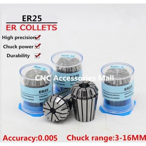 ER25 high precision 0.005mm Spring Collet chuck For CNC Engraving Milling
