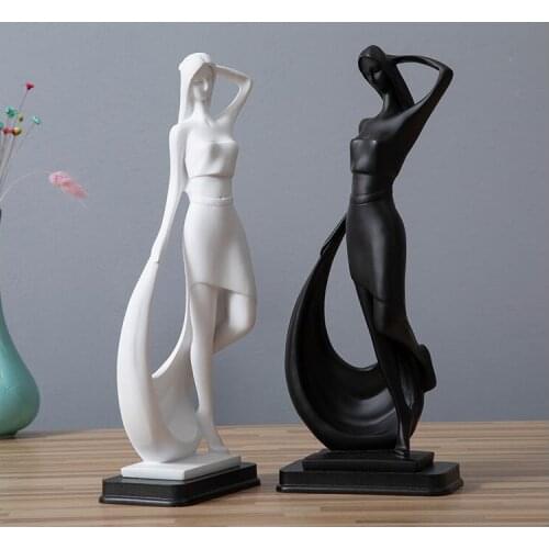 European Creative Dance Girl Resin Ornaments Crafts Home Livingroom Table Figurines Decoration Hotel Office Desktop Furnishing