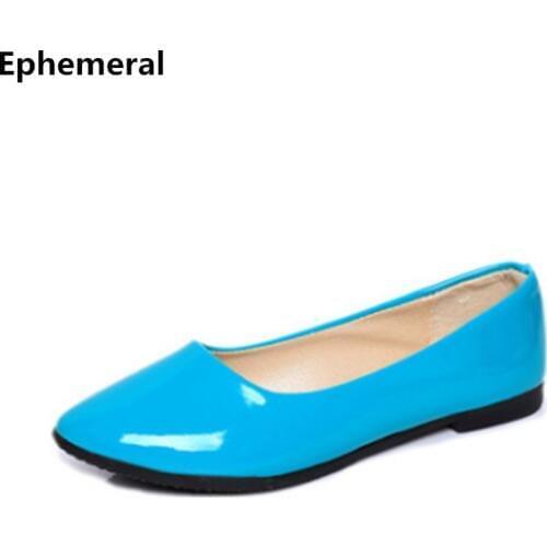 Feminine High Quality Hot Selling Plain Pointed Toe Women Single Shoes On Platform Plus Size 40 Flattie Slip-on Pink Black White