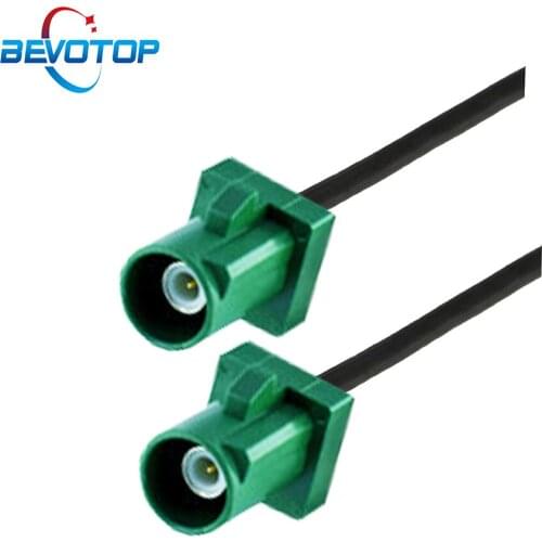 FAKRA RAL6002 Coding E Male Plug to Male Plug RG174 RF Coaxial Cable Auto Car Navigation GPS TV Antenna Extension Cord Pigtail