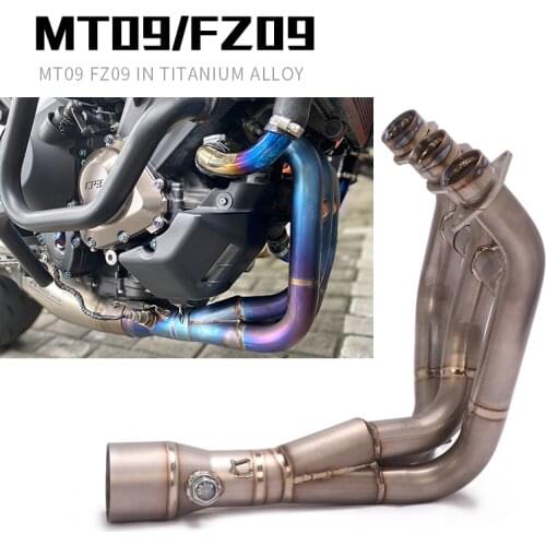 Motorcycle Exhaust Muffler Escape Tube Titanium Alloy Front Link Pipe Connect Origianl Modified For Yamaha MT-09 FZ-09 MT09 FZ09