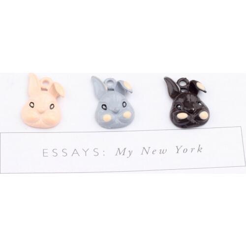 Cartoon Alice folded rabbit floating enamel charms bracelet alloy pendant fit necklaces charms DIY handmade Jewelry Accessories