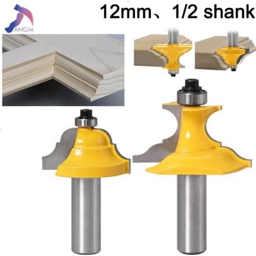 2PC 12mm&1/2'' Shank Casing & Base Molding Router Bit Set CNC Line knife Woodworking cutter Tenon Cutter for Woodworking Tools