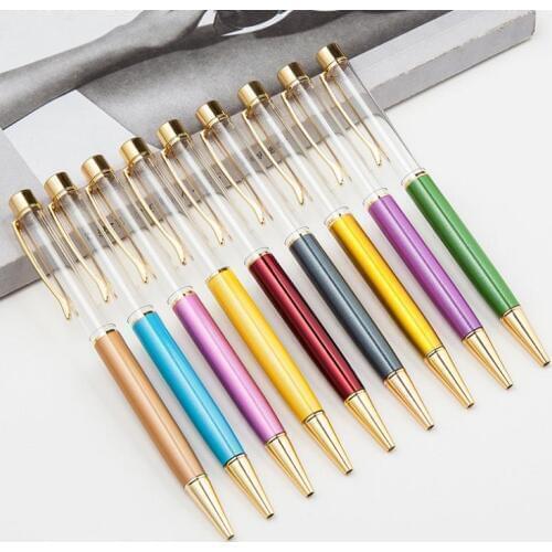 New 300 pcs Christmas hot sale gold foil liquid creative kids Empty DIY liquid floater colorful DIY glitter ballpoint pen kits