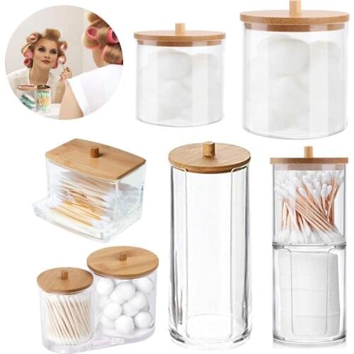 Makeup Organizer For Cosmetics Cotton Swab Storage Box Jewelry Organizer Double-Layer Storage Makeup Cotton Swab Box With Lid