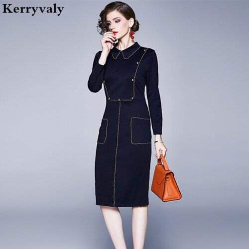 French Autumn Long-sleeved Midi Retro Dress Zomerjurk Dames 2021 Women High Waist Party Bodycon Dress Sukienka Letnia K6568