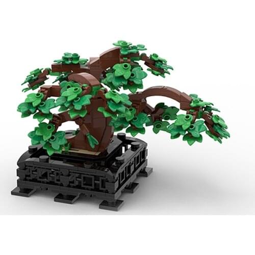 Bonsai Tree Mini Green Bush Flower Grass Plant Model Ornament Building Blocks Bricks DIY Assembly Educational Toy Gift