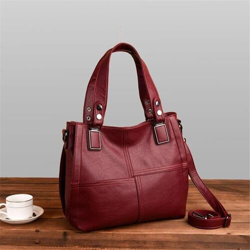 Hand Bags for Women Big Casual Tote Leather Luxury Handbags Women Bags Designer Famous Brands Plaid Ladies Shoulder