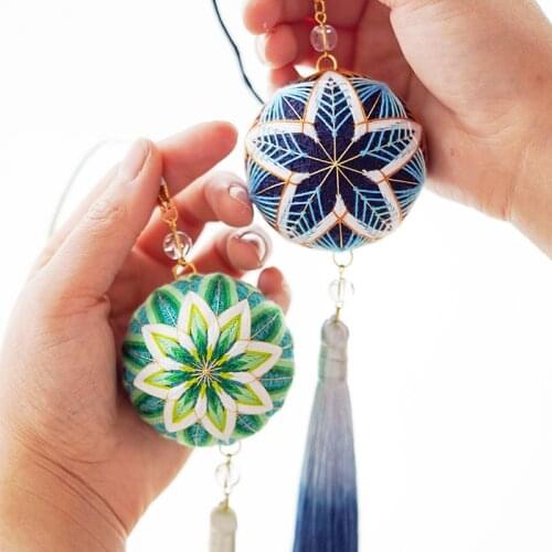 Temari Ball DIY Material Package Cuju Car Hanging Key Embroidered Girlfriends Birthday Friends Hand-Made Gift Hydrangea