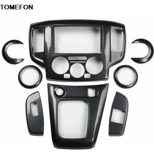 TOMEFON For Nissan NV200 2010 2011 ABS Carbon Fiber Air Vent Inner Door Handle Window Switch Gear Shifter Panel Interior Trim