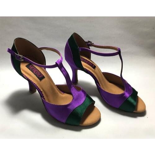 8.5cm heel Elegant Latin Dance Shoes For women Salsa shoes pratice shoes comfortable latin shoes MS6239PDG low heel available