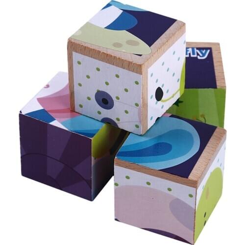 Creative Wooden Cartoon Animal Puzzle Toys Single 6 Sides Wisdom Jigsaw Puzzle Early Education Learning Toys For Children Game