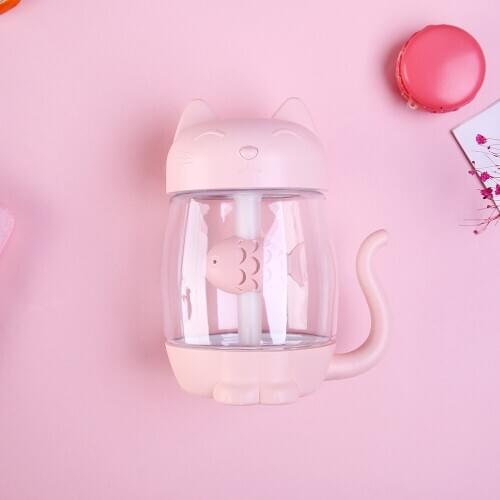 3 in 1 350ML USB Air Humidifier Ultrasonic Cool Mist Adorable Mini Humidifier With LED Light Mini USB Fan for Home office