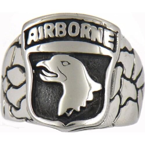 FANSSTEEL Stainless Steel Jewelry Screaming Eagles AIRBone Ring FSR11W76