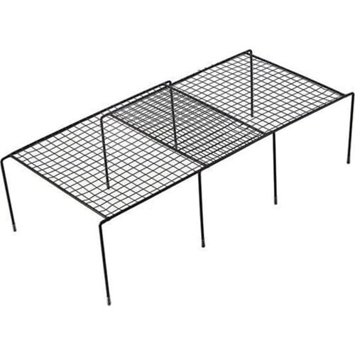 Cabinet Shelf Organizers Stackable Expandable Set of 2 Metal Kitchen Counter Metal Shelves JA55