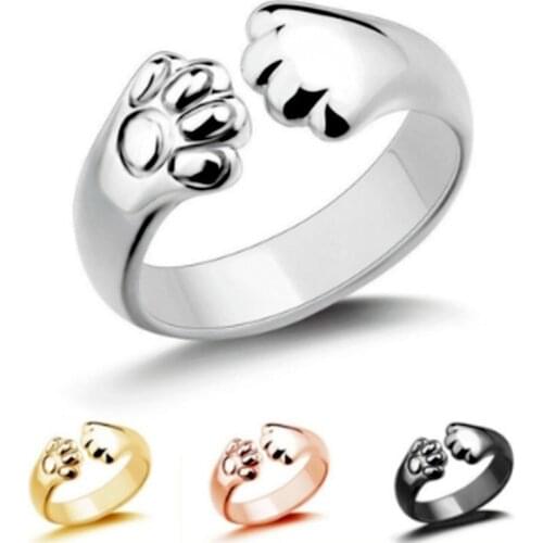 Cute Cat Claw Ring Ladies Simple Fashion Jewelry Rings Banquet Party Birthday Present Woman Wedding Rings Open Ring