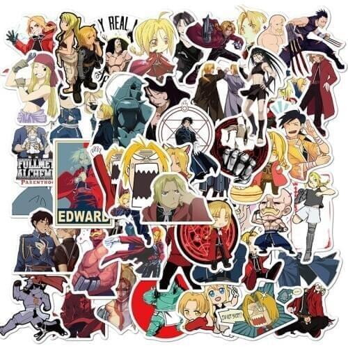 10/50PCS Japan Anime Fullmetal Alchemist Sticker for Luggage Laptop Skateboard Car Bicycle Backpack Decal Pegatinas Toy