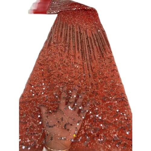 Nigerian Sequins Lace Fabrics African Tulle Lace Fabrics 2021 High Quality Lace Manual Embroidery French Lace Fabric For Wedding