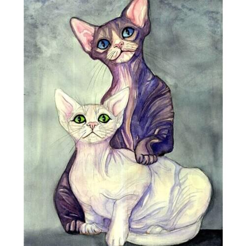 Diamond Painting Full Drill Animal sphynx Cat Art Diamond Embroidery Cross Stitch Decoration Home Rhinestones paintings C824