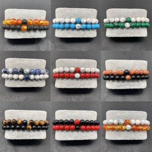 Yoga Natural Stone Bracelets for Women Charm Gemstone Bracelet Set Bangles for Women Couple Bracelet Wholesale Bulk Boho Style