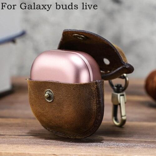 Genuine Leather Case For Samsung Galaxy Buds Live Case Luxury Earphone Protector Cover for Samsung Galaxy Buds Live Cases
