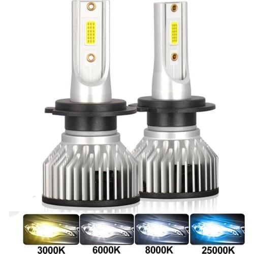 2PC 12000LM Car Headlight H4 H7 LED H1 H3 H8 H9 H11 9005 9006 9004 9007 3000K 6000K 8000K Auto Fog Lights LED Lamp Bulb 12V