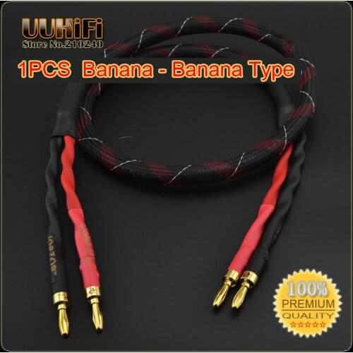 1PC High Quality HIFI Speaker Cable / Banana to Banana Type Audio Cable/ 1.5m 2m 3m 5m
