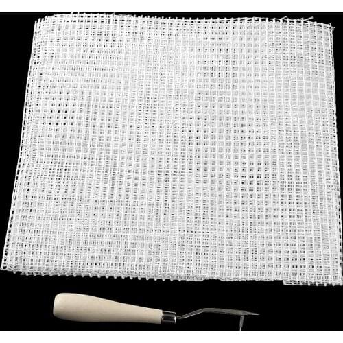 Latch Hook Kits Plastic Hooking Mesh Cloth Bag Rug Thread Hook Craft Supplies DIY Handcraft Latch Hook Accessories 50x100cm