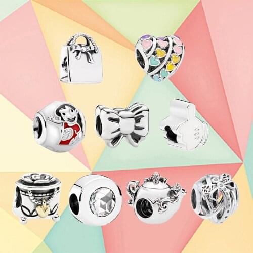 Hot Sale 925 Silver Fashion Original 1:1 Novelty Heart-shaped Magic Teapot Bead Pendant Female Charm Party Jewelry Accessory