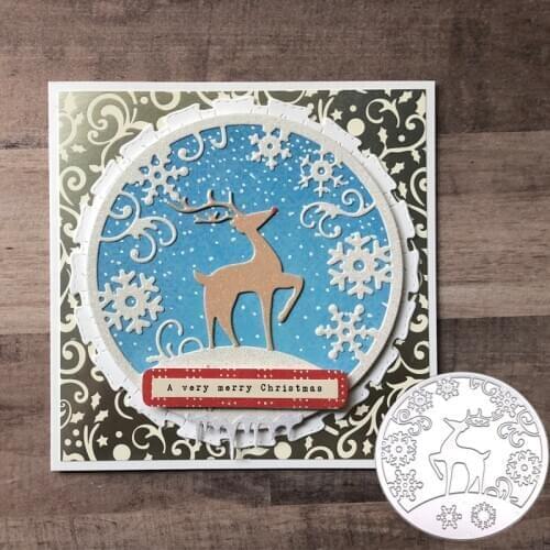 Dolce Vita Christmas Metal Cutting Dies 2020 Snowflake Deer Background Die Scrapbooking for DIY NOEL Handmade Card Tools