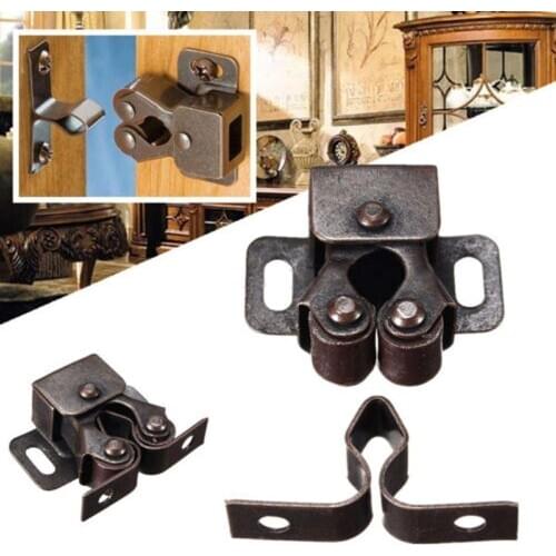 Metal Home Use Double Ball Roller Catches Cupboard Cabinet Door Latch Hardware Copper Smooth Tight Grip Action