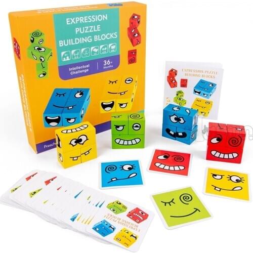 Montessori Educational Wooden Toys for Kids 3D Wooden Puzzles Memory Match Game Toys Early Educational Toys for Children Kids