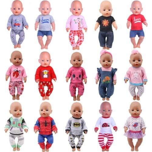 Doll Clothes Pajamas 2Pcs/Set Nightgowns For 18 Inch American&43Cm Baby New Born Doll Clothes Accessories Girl`s Toy
