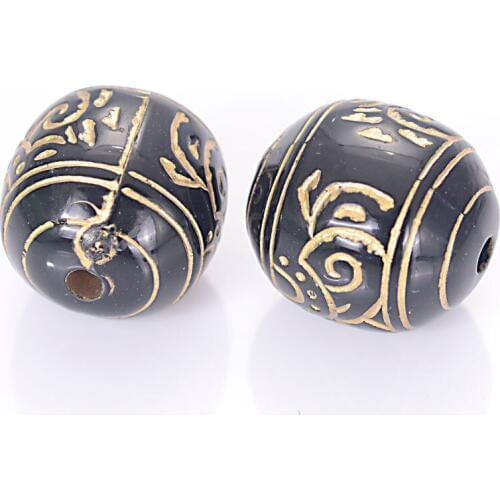 Wholesale 120 Pcs/Lot 14x16 mm Acrylic Antique Design Beads Pattern Plastic Spacer Beads For Diy Jewelry Making Accessories