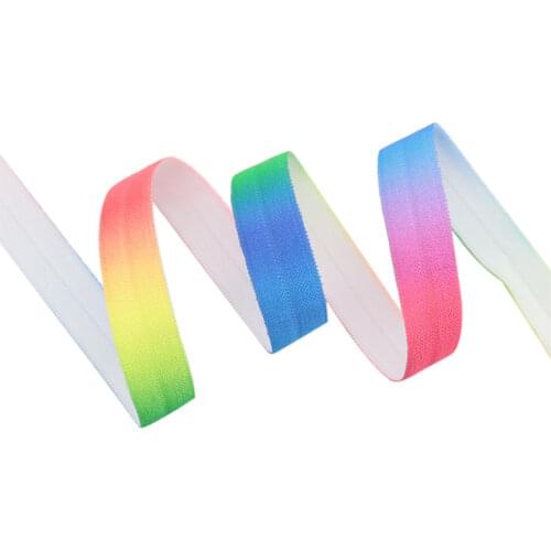 Wholesale rainbow heat transfer foe elastic yard 100 yards/roll 5/8 inch FOE