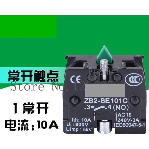 [ZOB] Genuine original button switch XB2B normally open contact ZB2-BE101C 1NO 10A --50pcs/lot