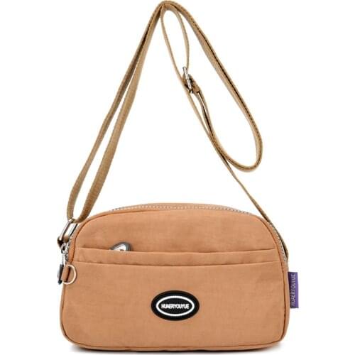 Casual Tote Nylon Shoulder Bag Waterproof Handbag Polyester Single Fashion Women Crossbody Bag Solid Zipper Travel Messenger Bag