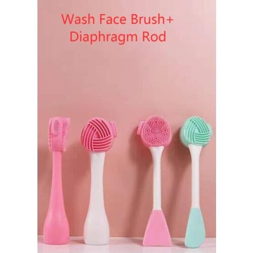 2 IN 1 Adjusting Membrane Stick Face Wash Brush Silica Gel Face Wash Instrument Mud Membrane Brush Mask Adjusting Membrane Stick