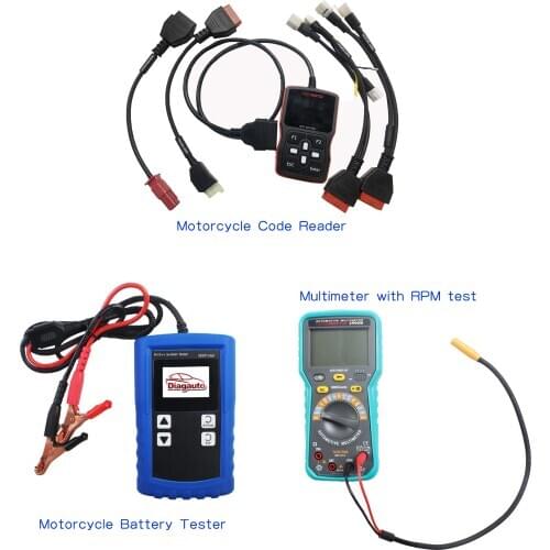 Motorcycle Scanner with Motorcycle Battery Tester and powerful multimeter