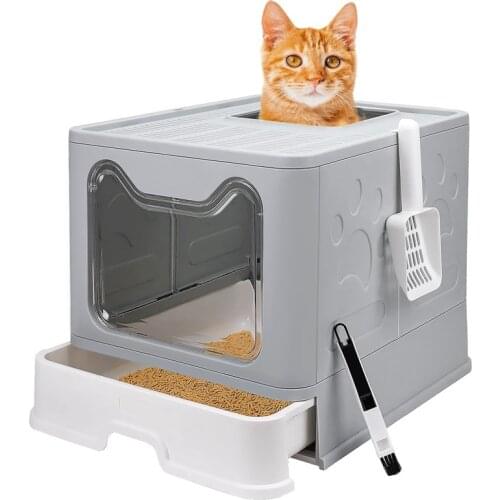 Pet Toilet Bedpan Anti Splash Closed Cat Litter Box Cat Dog Tray With Scoop Clean Toilet For Cat Plastic Sand Box Supplies