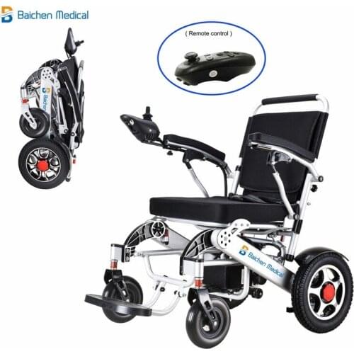 6016 foreign trade high backrest intelligent and easy to carry elderly walker automatic folding electric wheelchair