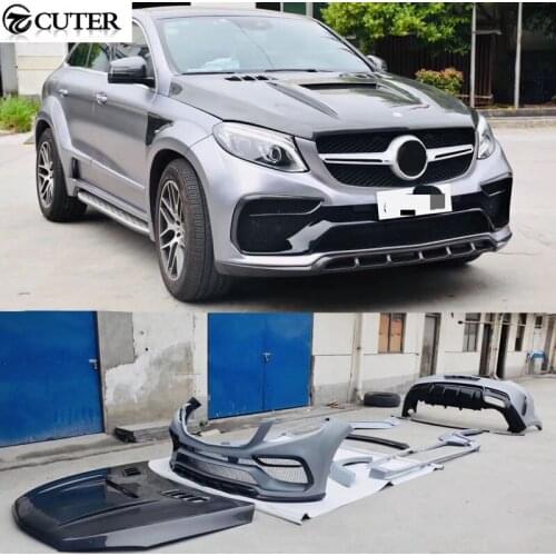 W292 GLE Coupe GLE63 TC style Wide Car body kit Carbon fiber PP front bumper rear bumper engine hood for Benz W292 GLE Coupe