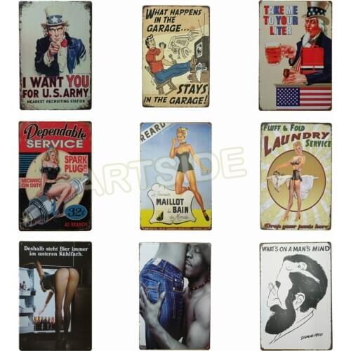 I Want You for U.S. ArmyTin Sign,Retro Vintage Decor Laundry Metal Tin Sign 12 X8 Inches